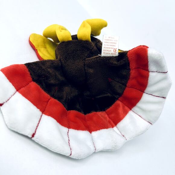 Vintage TY Beanie Baby Gobbles Turkey Plush Stuffed Animal Thanksgiving Collect - Picture 9 of 9